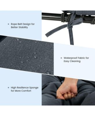 Outdoor Lounge Chaise Cushion with String Ties for Garden Poolside 73" x 22" x 4"