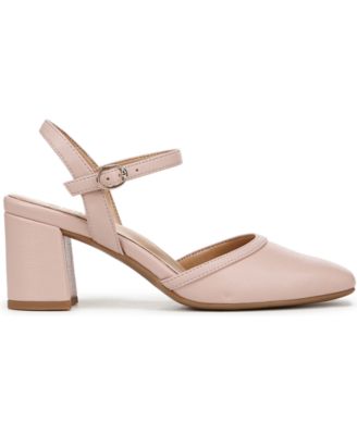 Wave Square Toe Ankle Strap Pumps