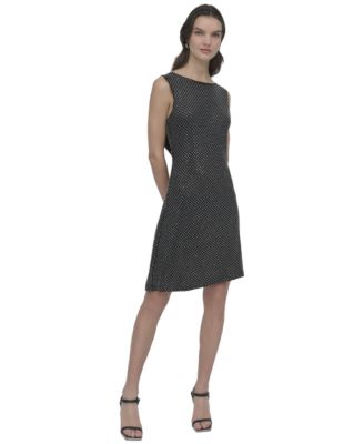 DKNY - Women's Mirror-Finish Draped-Back Dress