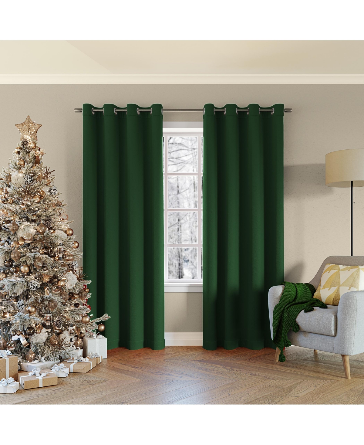 Saxon Energy Saving Blackout Grommet Curtain Panel - Sunbaked brown