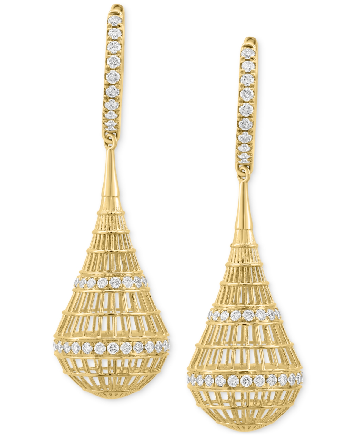 Effy Collection Diamond Openwork Teardrop Earrings (1/2 Ct. T.w.) In 14k Gold In Gold
