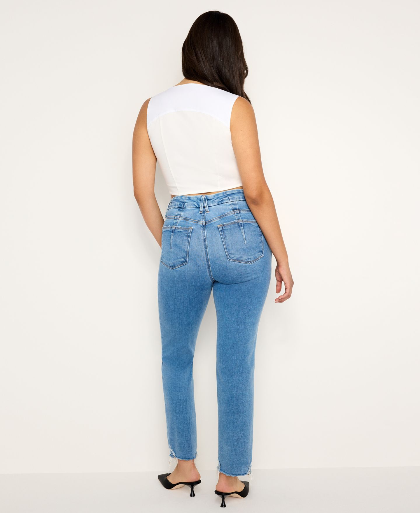 Женские джинсы Good American Soft-Tech Good Legs Straight Jeans, Regular & Plus Size, цвет: Индиго — фото 2