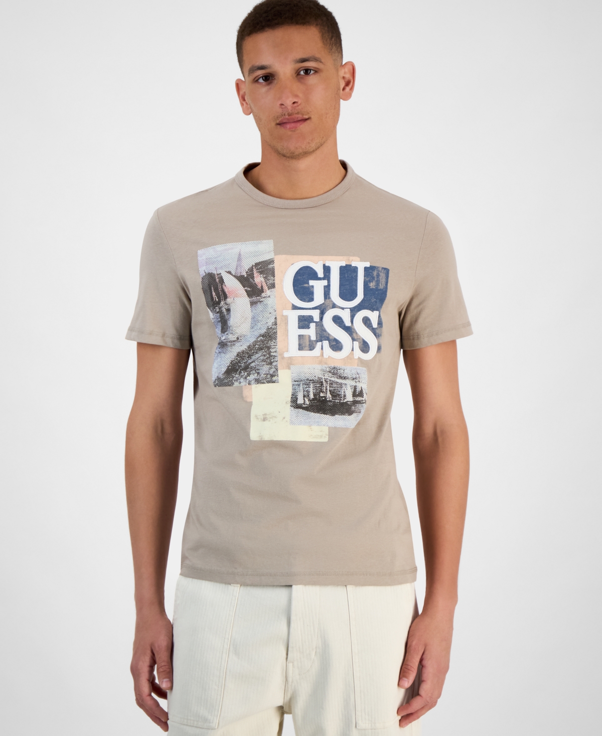 Men's Slim-Fit Sail Boat Graphic T-Shirt - Green
