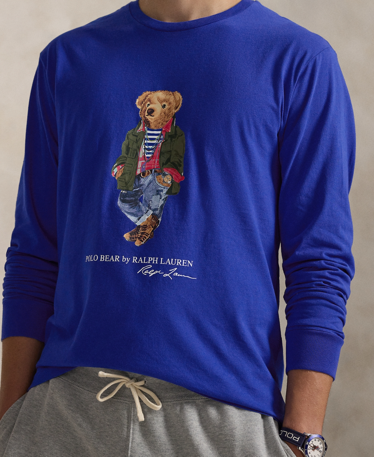 Polo Ralph Lauren Men's Big & Tall Polo Bear Jersey Long-Sleeve T-Shirt