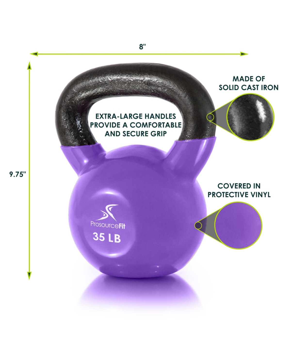 ProsourceFit Vinyl Coated Iron Kettlebell