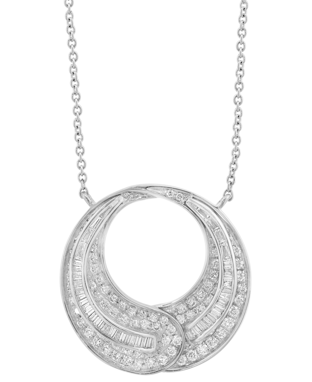 EFFY COLLECTION EFFY DIAMOND OPEN CIRCLE PENDANT 18" NECKLACE (7/8 CT. T.W.) IN 14K WHITE GOLD 
