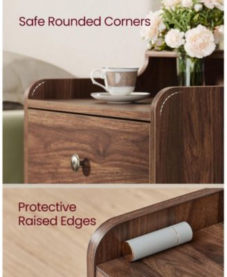 Set of 2 Nightstands with Hidden Drawers for Bedroom Storage and Bedside Use
