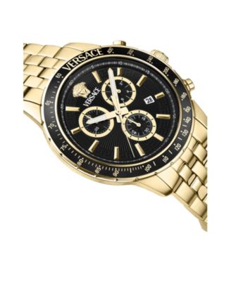 Men's Sport Chrono IP Yellow Gold Stainless Steel Bracelet Watch, 44mm
