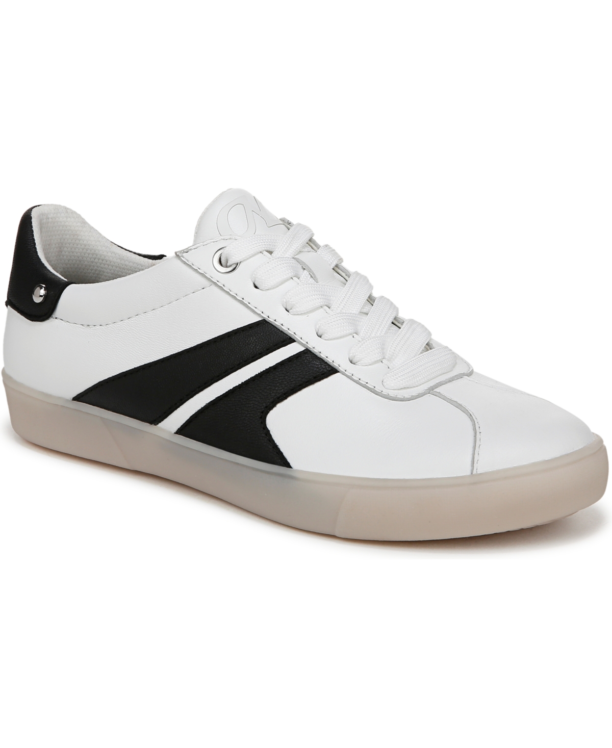 Naturalizer Women's Medina Round Toe Lace Up Sneakers In White,black Leather