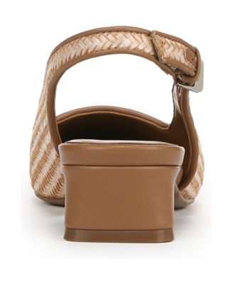 Women's Ginger 2 Snip Toe Asymmetrical Low Block Heel Slingbacks