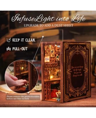 DIY Book Nook Kit - DIY Miniature House Dollhouse Kit Booknook Bookshelf Decor Alley Model with LED Light, Gifts (Eternal Bookstore
