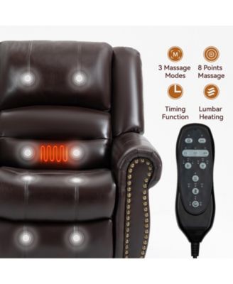 Fiber Foam And Polyester Fiber Pad Up to 350 LBS Power Lift Recliner Chair with Heat Massage and USB Ports