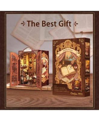 Book Nook Kit - DIY Miniature House Kit for Adults, Teens and Beginners, Dollhouse Booknook Tiny House Library Model Build Bookshelf Decor, Gifts for Family, Friends (Bookshop Memories