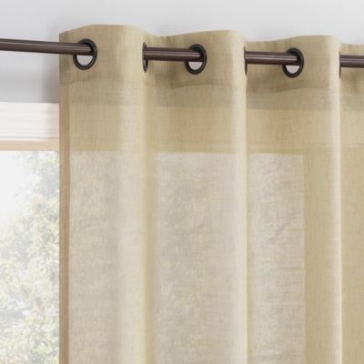 Slub Textured Linen Blend Grommet Top Curtain