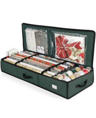 Wrapping Paper Storage Container - Christmas Storage Bag with Interior Pockets - Gift Wrapping Organizer Storage Fits Up to 22 Rolls of 40" - Tear Proof  Wrapping Paper Organizer