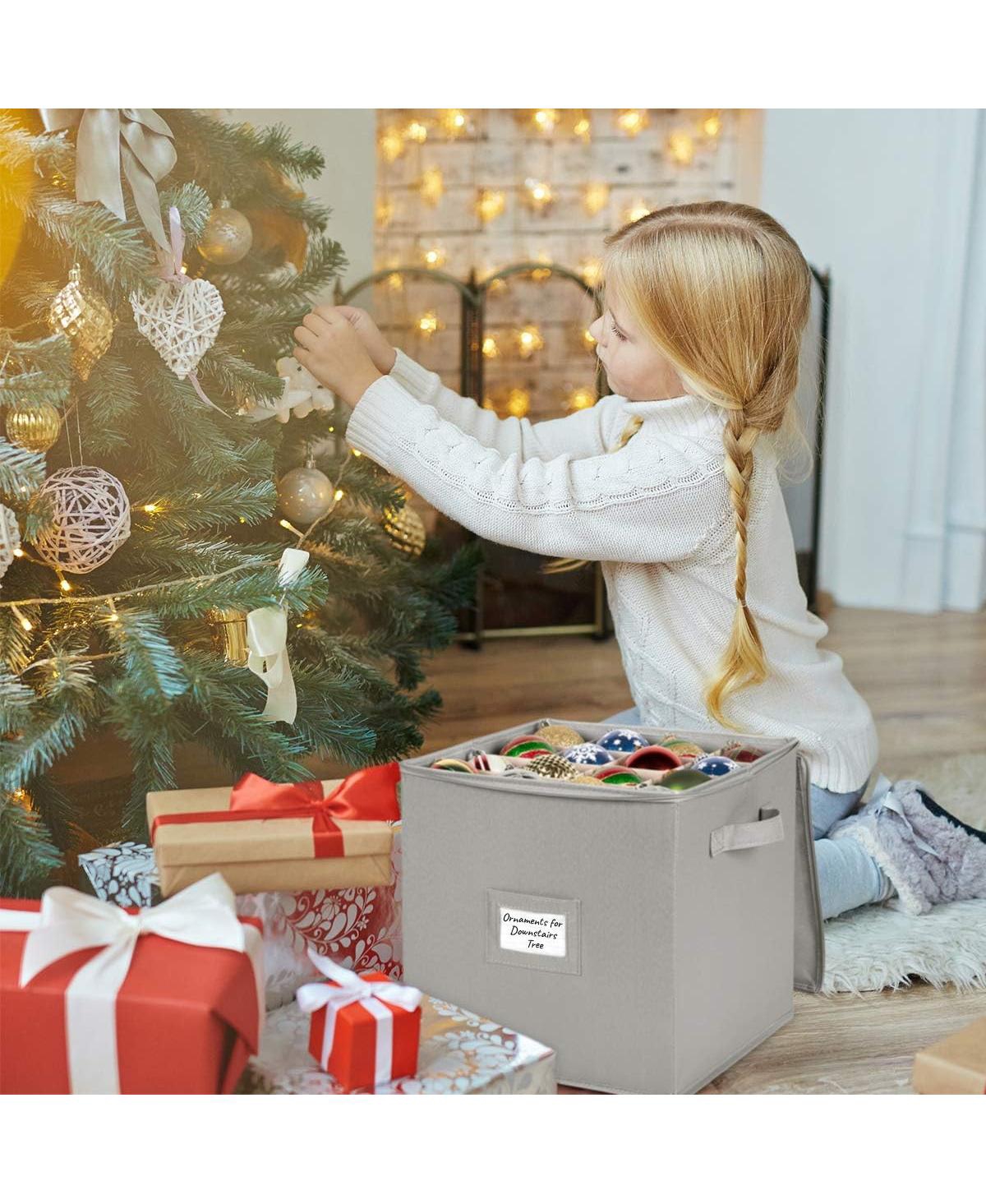 Florida Brands Ornaments Storage Box to Protect and Store up to 64-3