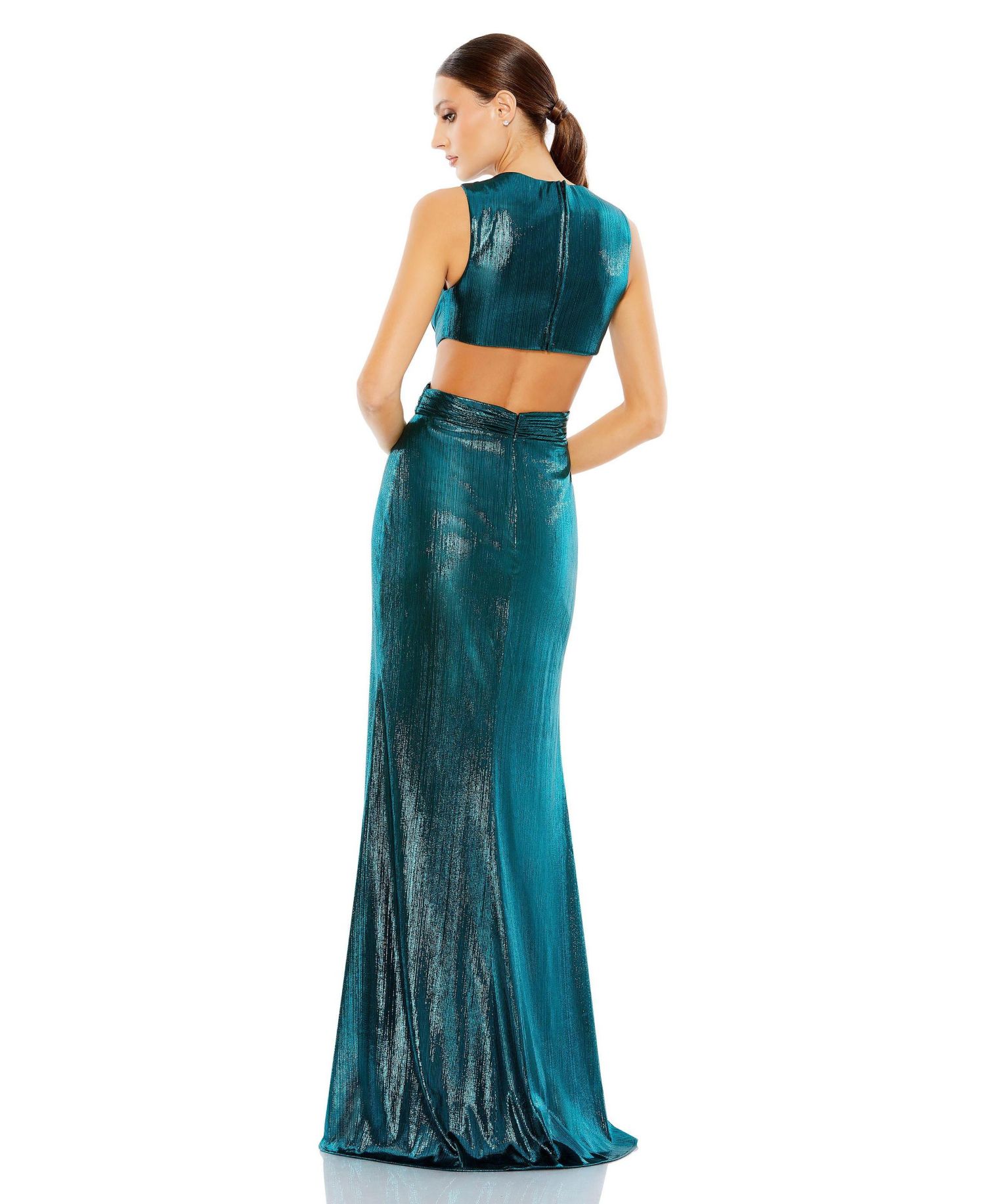 Women's Metallic Cut Out Gown