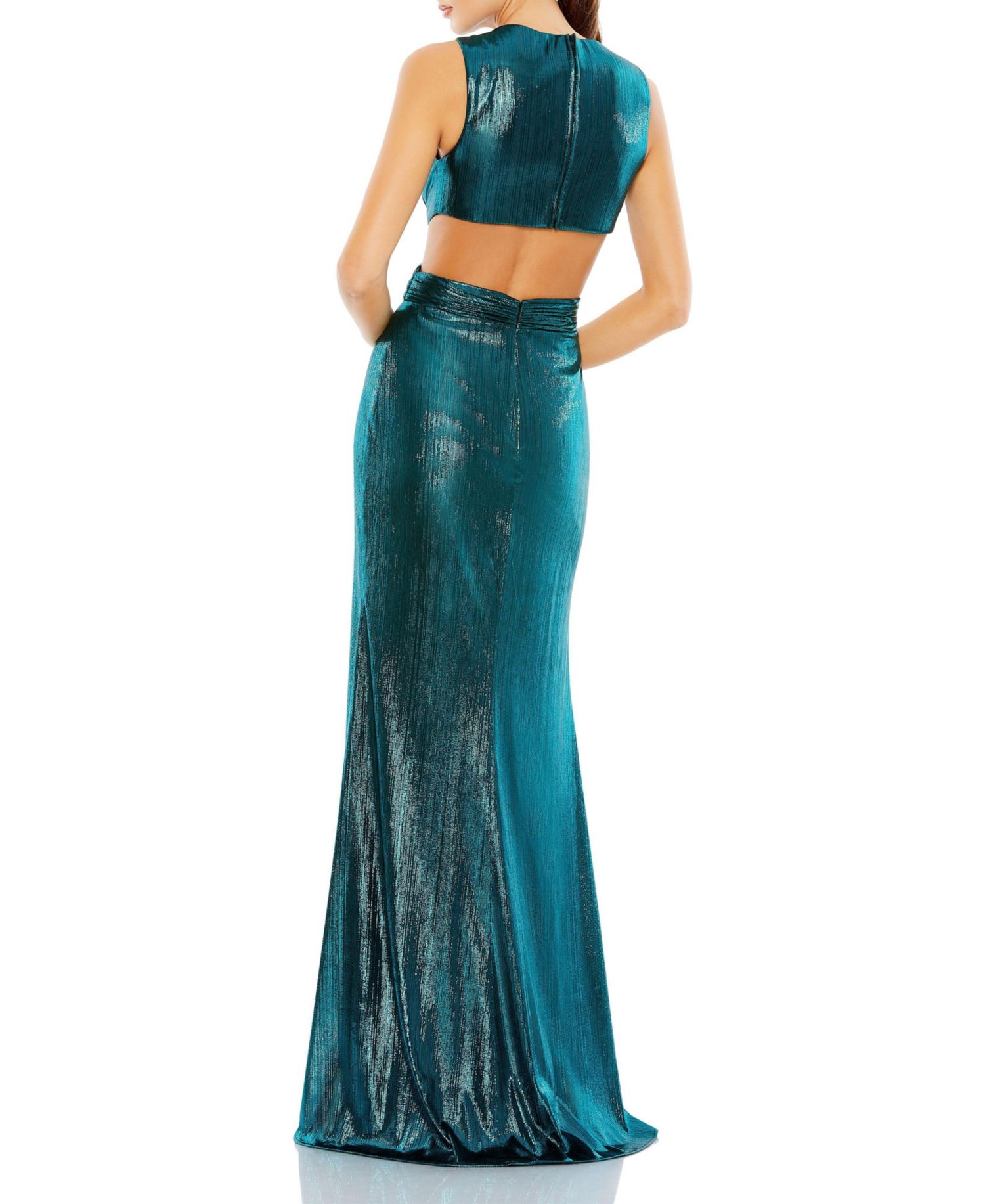 Women's Metallic Cut Out Gown