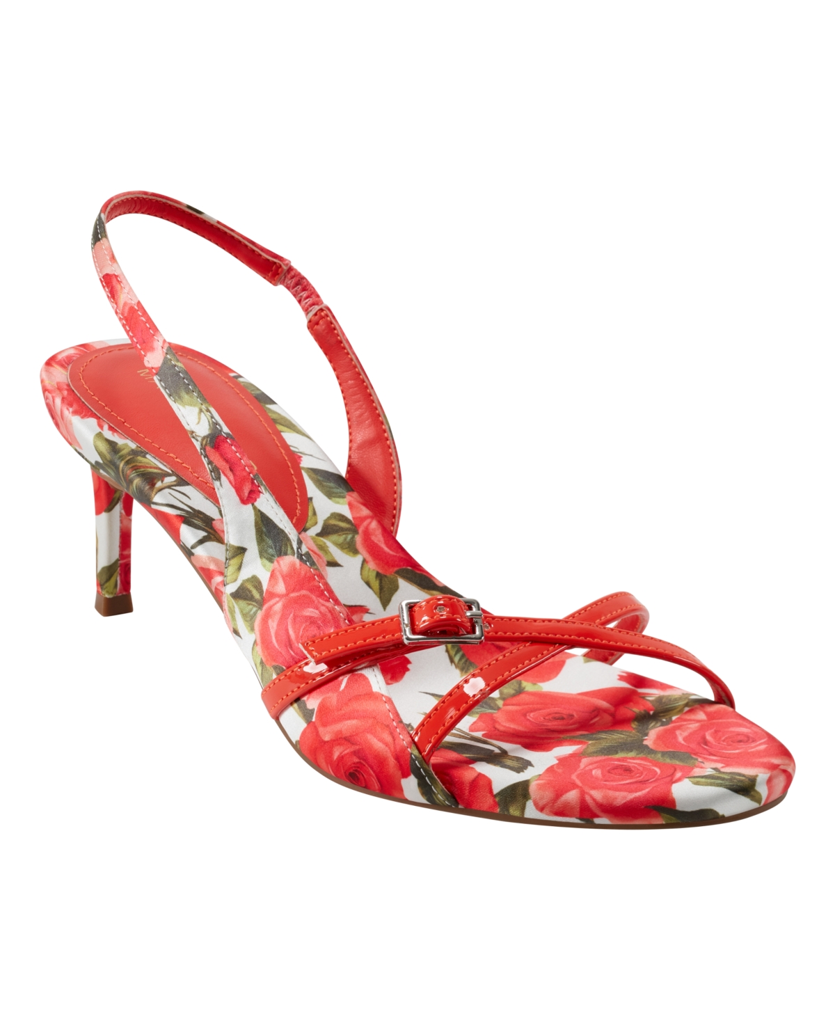 Women's Feren Strappy Slingback Stiletto Sandals - Yellow Roses Print