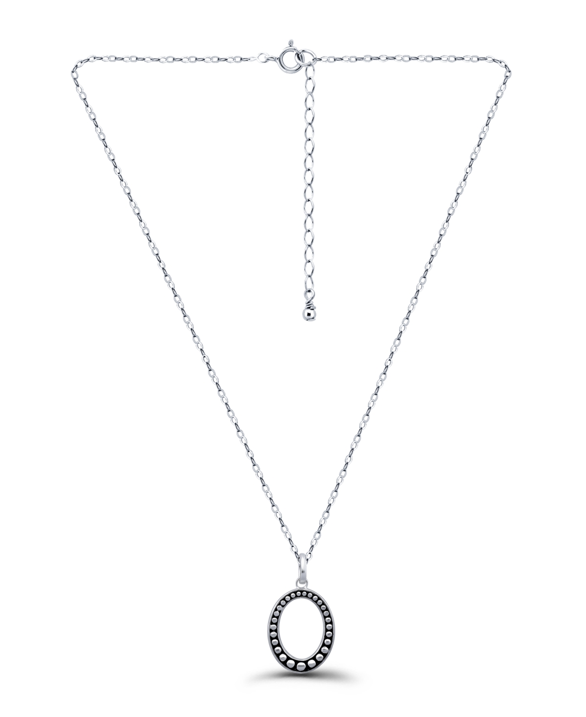 Macy's Oxidized Beaded Oval Pendant Necklace