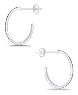 Oxidized Oval Half Hoop Earrings