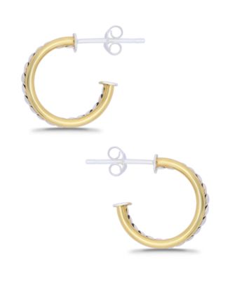 Oxidized Polish Tubing Post Hoop Earrings