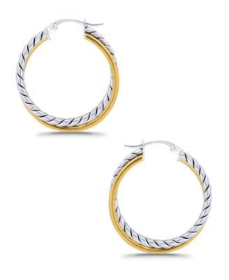 Oxidized Polish Tubing Click Top Hoop Earrings