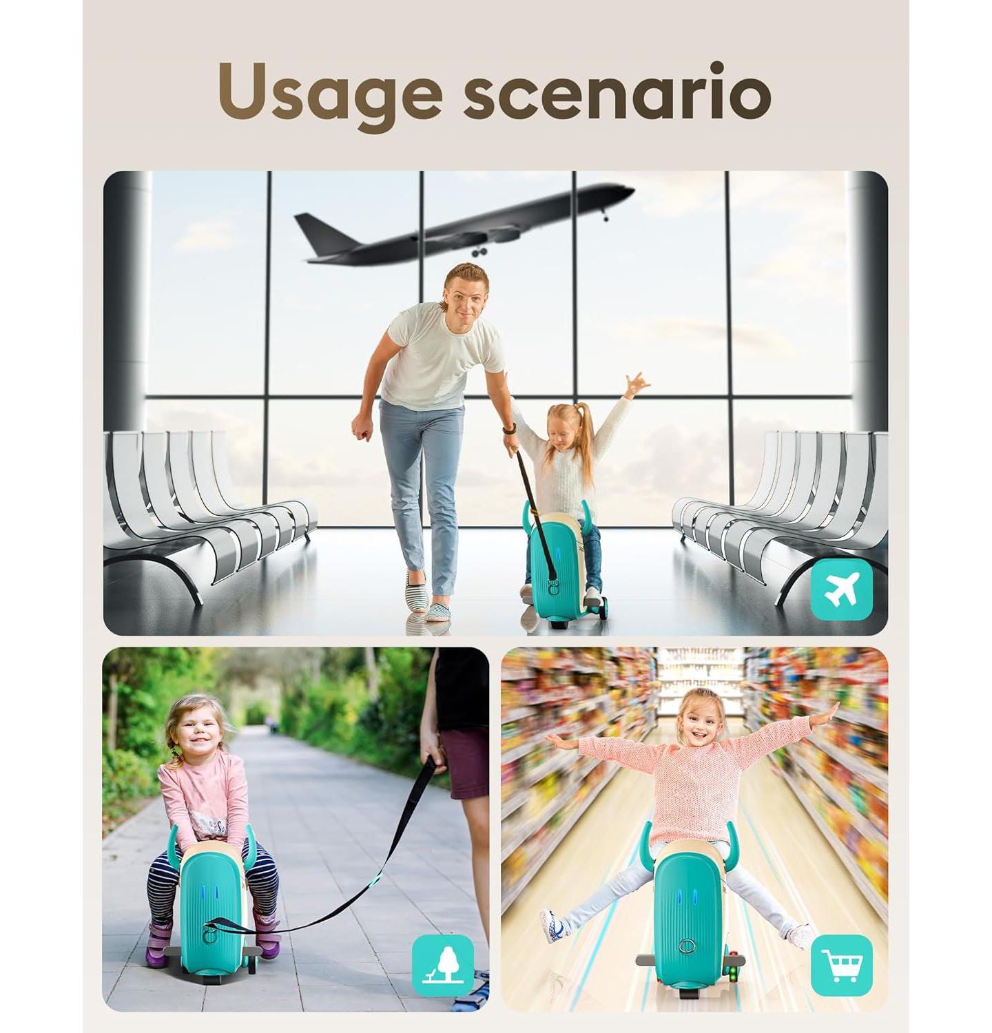 Детская игрушка Gyroor GNU 40W Electric Trolley Suitcase Inspired Electric Ride-On Luggage for Kids, A Fun & Practical Travel Buddy Ages 3-6-up to 5 Miles 5MPH, цвет: Синий — фото 8