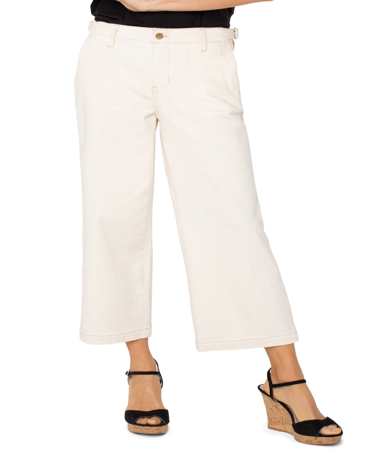 Liverpool Los Angeles Stride High Waist Raw Hem Wide Leg Jeans In Seaside Dunes