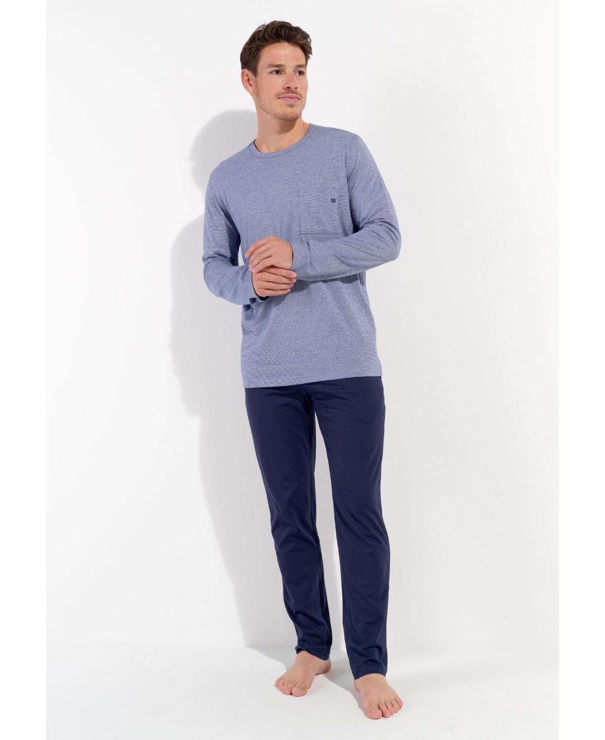 Men's Modal Comfort Long Pajama Set - Navy