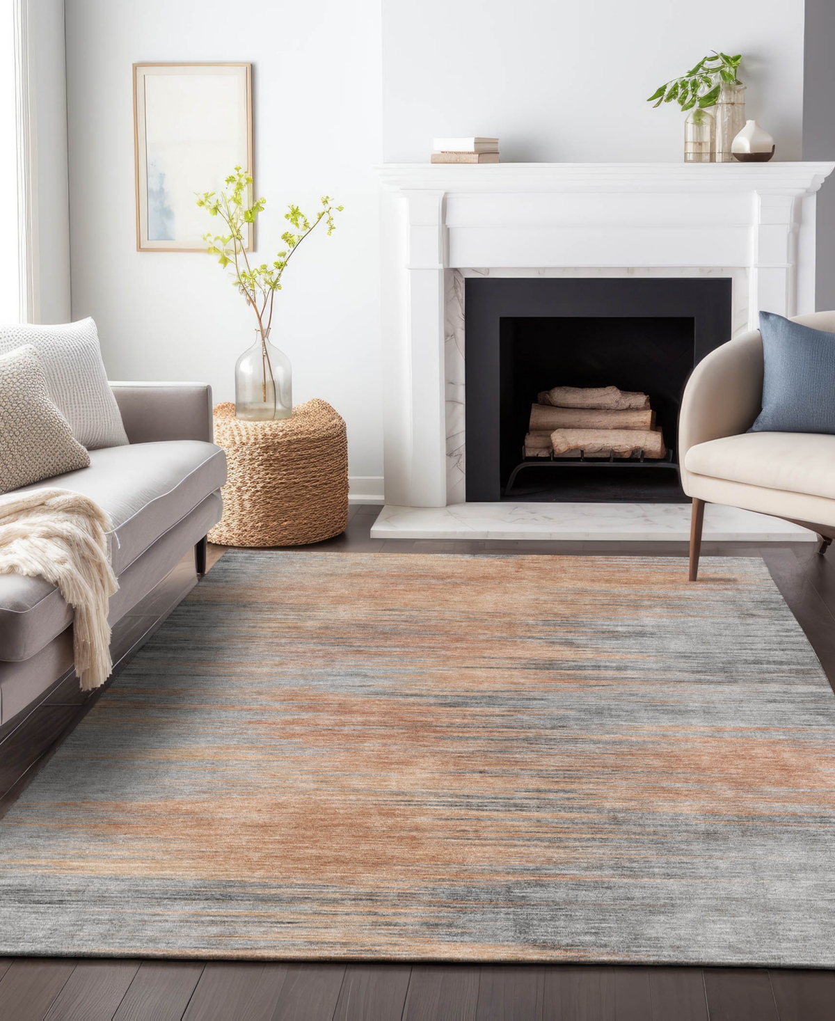 Addison Chantille Acn793 5'x7'6'' Area Rug In Salmon