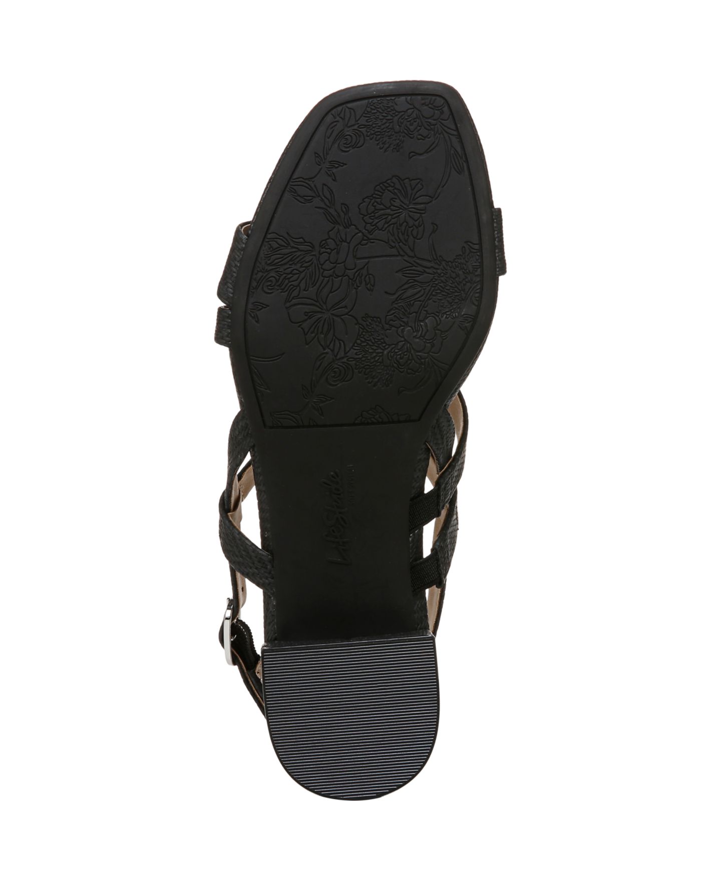Женские сандалии LifeStride Janet Square Open Toe Slingback Dress Sandals, цвет: Чёрная искусственная кожа — фото 5