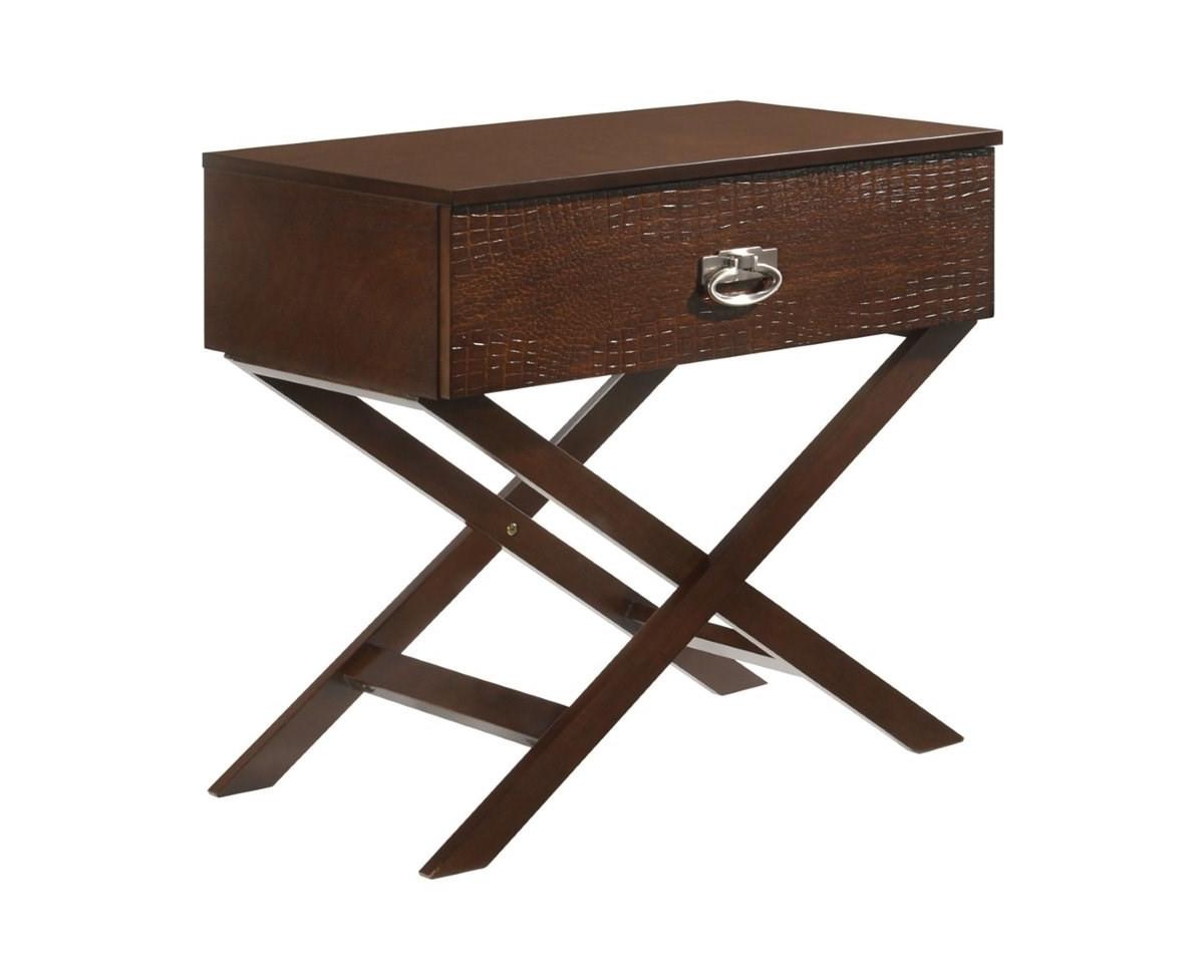 Slickblue Wood 1-Drawer End Table Nightstand with X-Legs for Stylish Storage and Organization