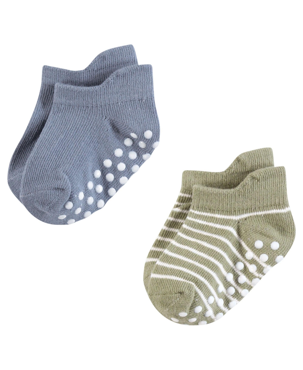Hudson Baby Baby Boys Hudson Non-Skid No-Show Socks Asst Stripes, Months