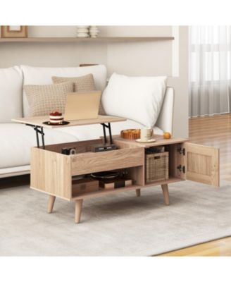 Lift Top Table with Storage and Hidden Compartment