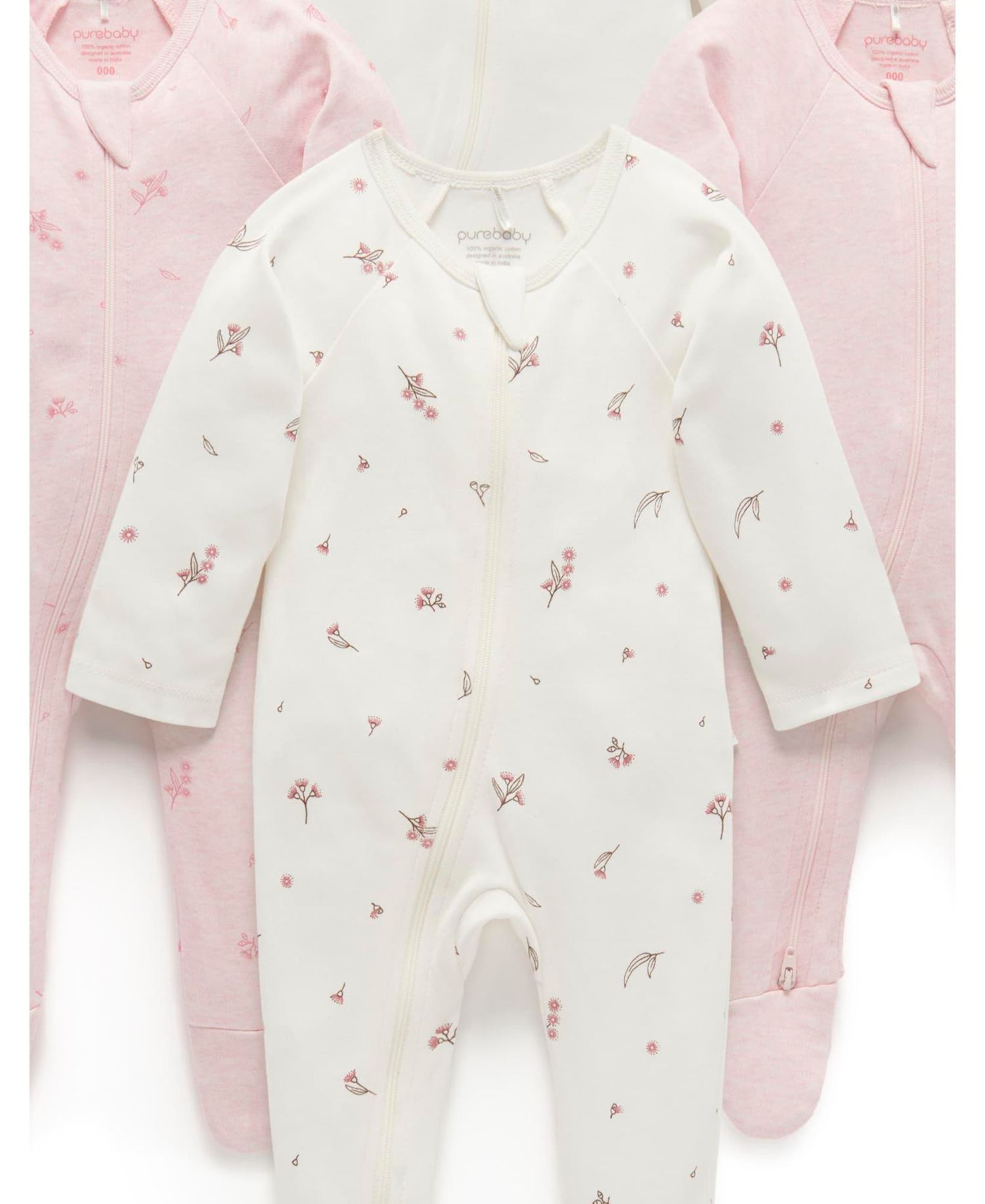 Baby Girls Zip Coverall 4 Pack
