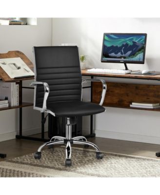 High Back Ribbed Office Chair with Armrests
