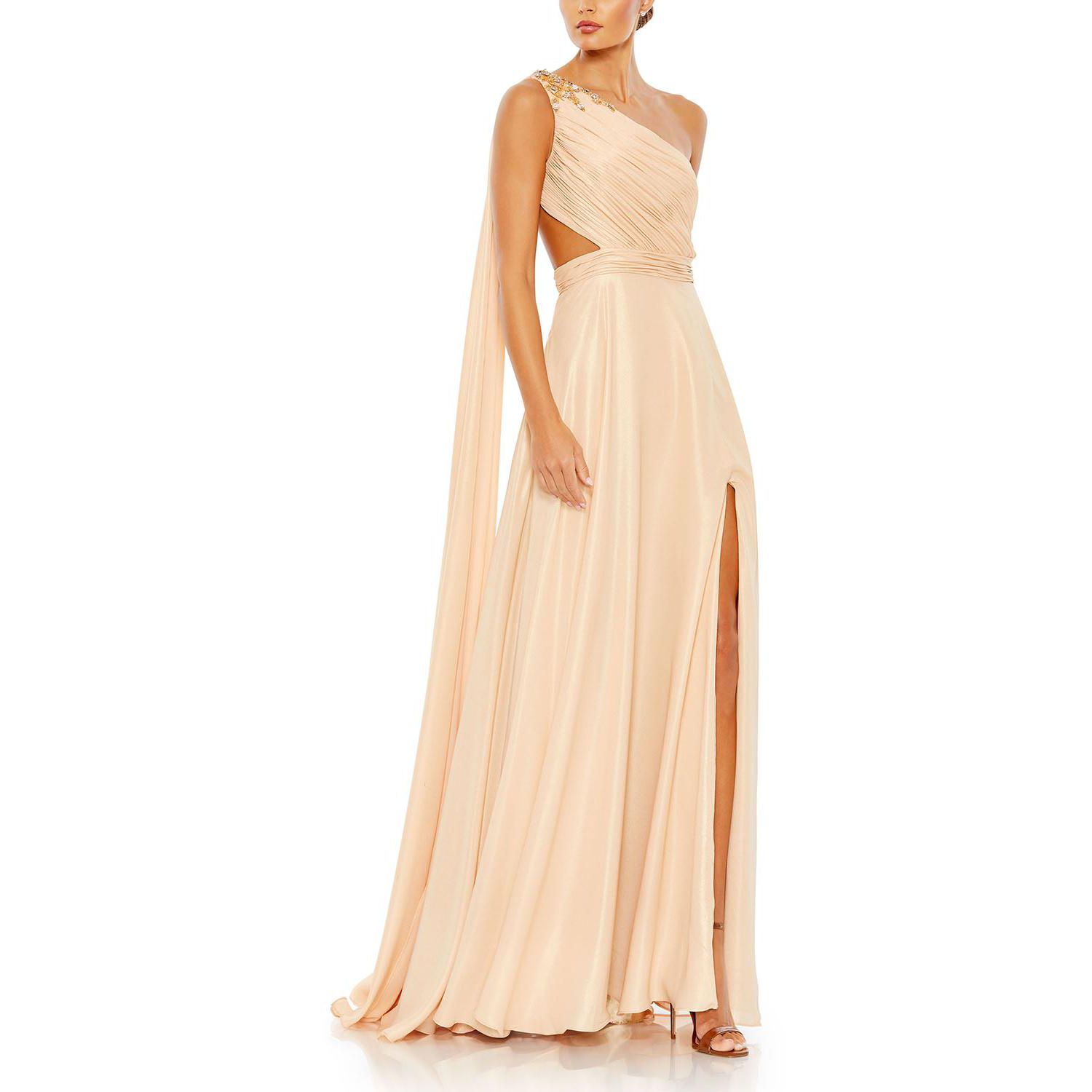 Women's Float One Shoulder Open Back Flowy Gown