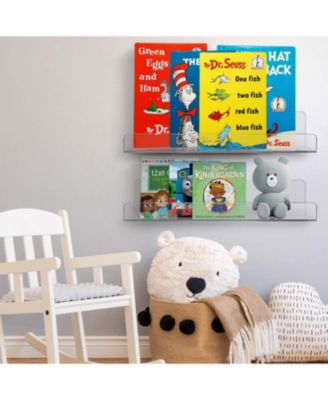 6 Pack Acrylic Wall Ledge Floating Shelf Rack Organizer - Perfect for Displaying books, decor, kitchen organization and more