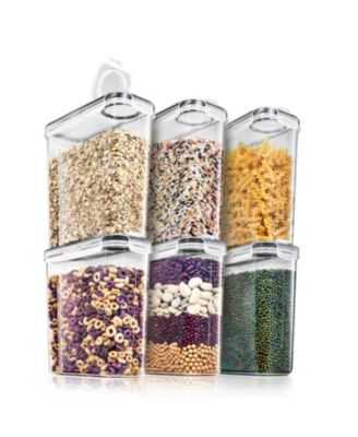 6 Pack (2L/8.4 Cups) Airtight Food Storage Dispensers for Beans, Pasta, Cereals, and More