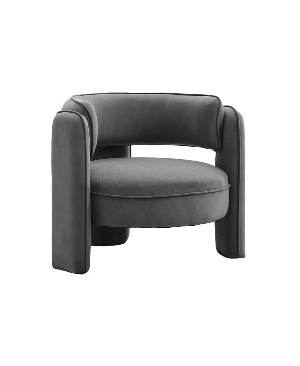 gaomon Modern Velvet Accent Chair, Mid-Century Barrel Armchair for Living Room, Comfy Upholstered Sofa Chair with Armrests, Boucle Chair for Bedroom