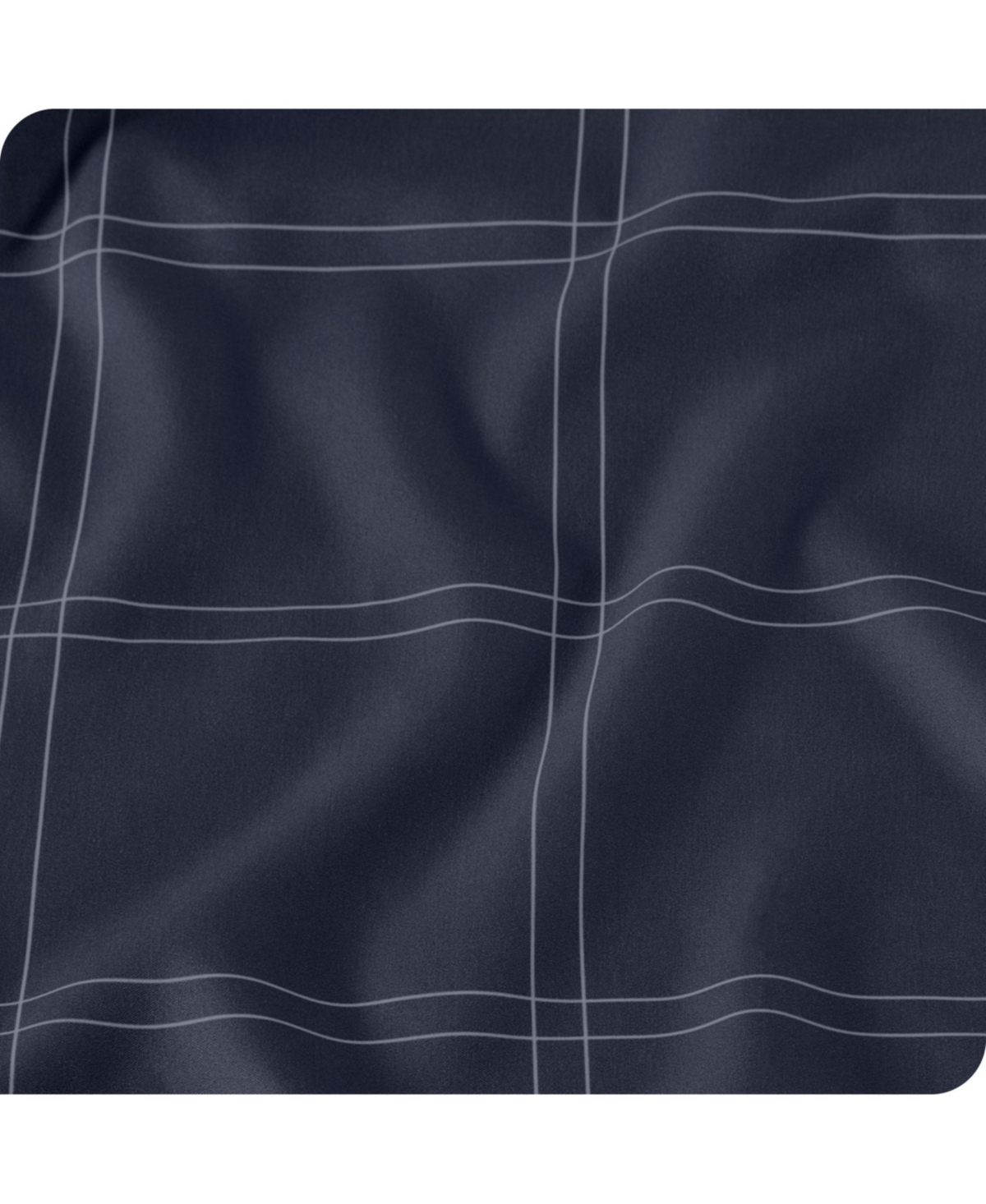 Bare Home Double Brushed Printed Duvet Cover Set - Modern plaid - midnight blue/white