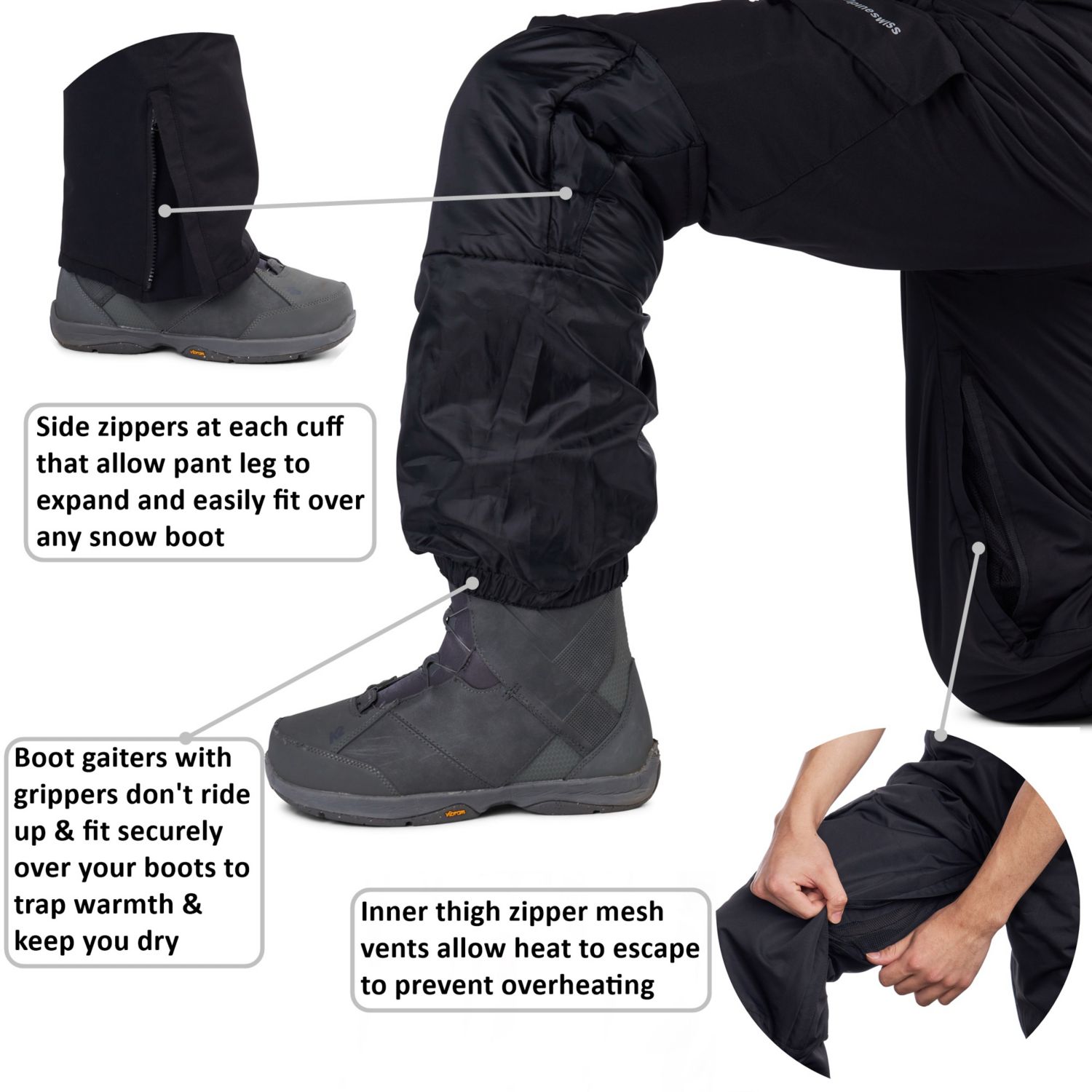 Men's Insulated Snow Bib Overalls Waterproof Ski Snowboard Pants