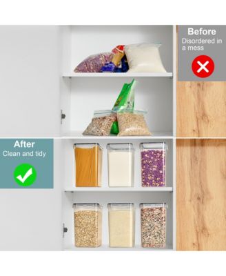 6 Pack (6.5L/219.79 Oz) Airtight Food Storage Containers with Locking Lids, Measuring Cups & Labels