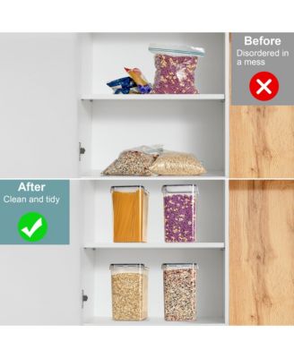 4 Pack (6.5L/219.79 Oz) Airtight Food Storage Containers with Locking Lids, Measuring Cups & Labels