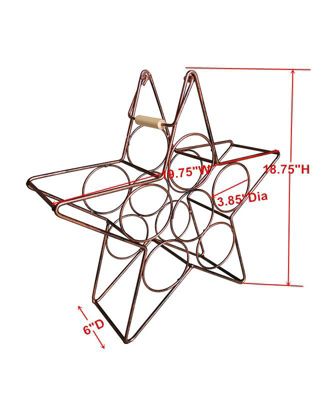 – Metal Countertop Tabletop Wine Rack - Freestanding Modern Wine Bottle Holder Stand, Brushed Copper- No Assembly Required