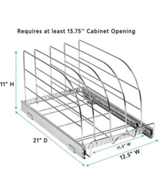 bakeware Pull Out Organizer for Cookie Sheet, Cutting Board, Bakeware, and Tray 12.5 x 21 In