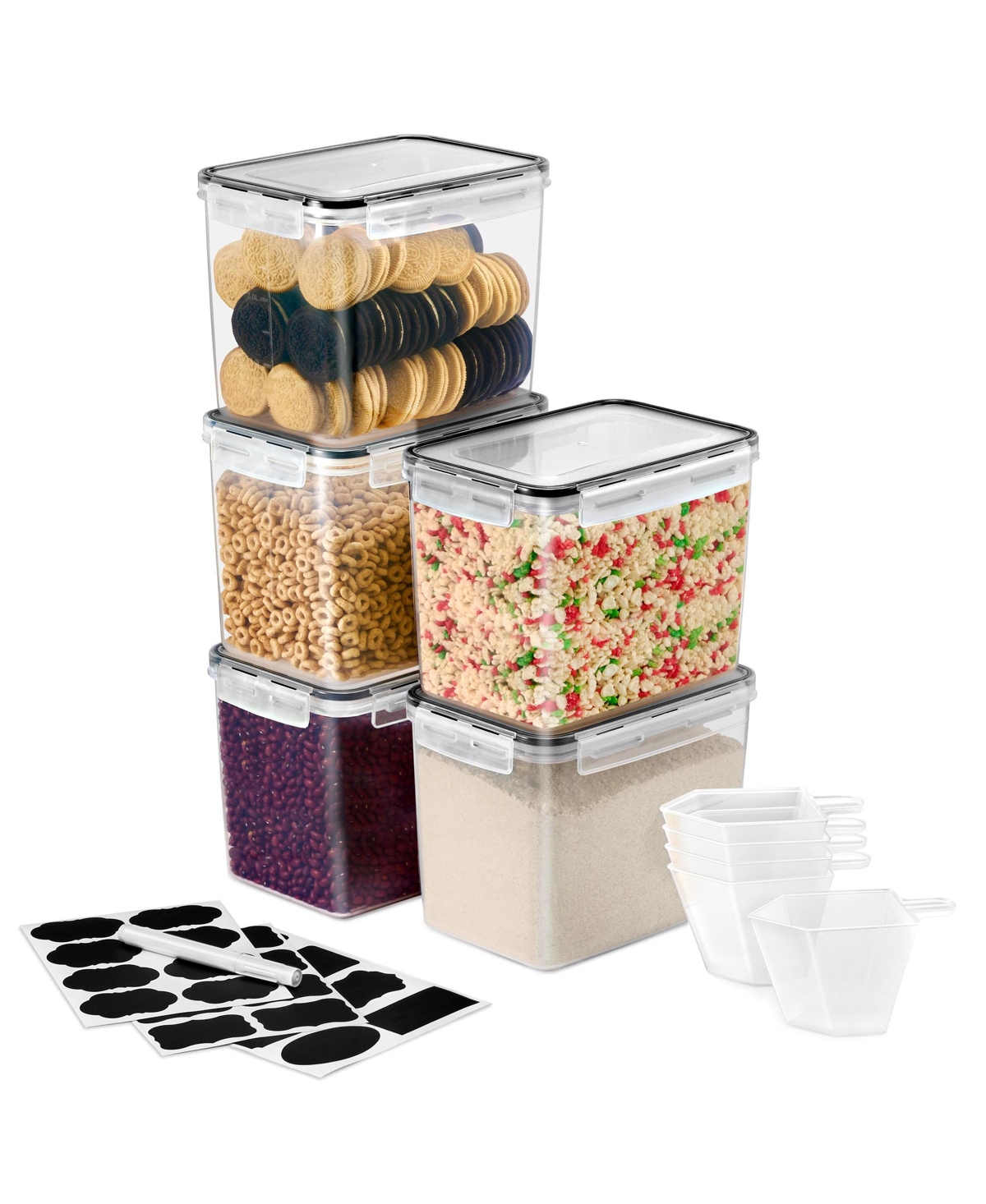 5 Pack (121oz/15cups) Airtight Food Storage Containers with Lids - Clear