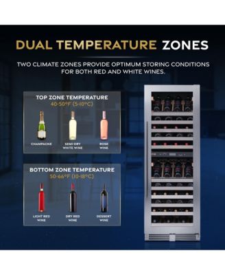 ESTATE 24 inch 160 Bottle Wine Fridge Dual Zone in Stainless Steel