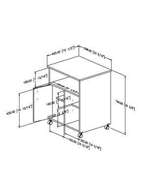 Printer Stand Cart with Shelves - Easy Access and Storage for Your Printer